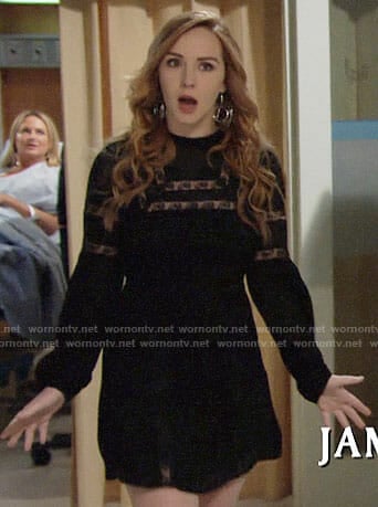 WornOnTV: Mariah’s black lace inset dress on The Young and the Restless ...