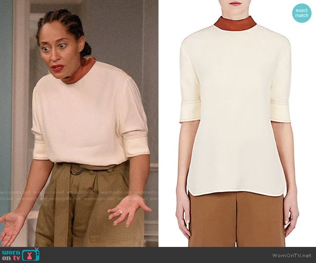 Marni Tie Neck Crepe Blouse worn by Rainbow Johnson (Tracee Ellis Ross) on Black-ish