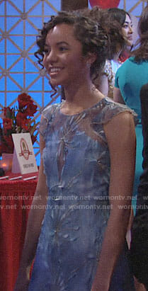 Mattie’s blue embroidered dress on The Young and the Restless