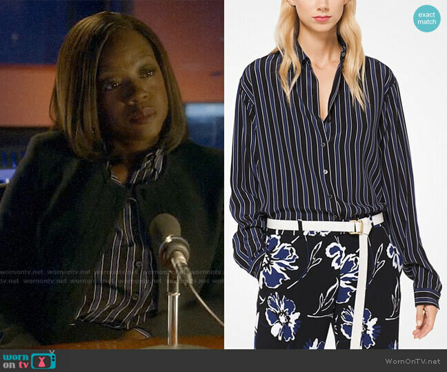 WornOnTV: Annalise’s blue and black striped shirt on How to Get Away ...