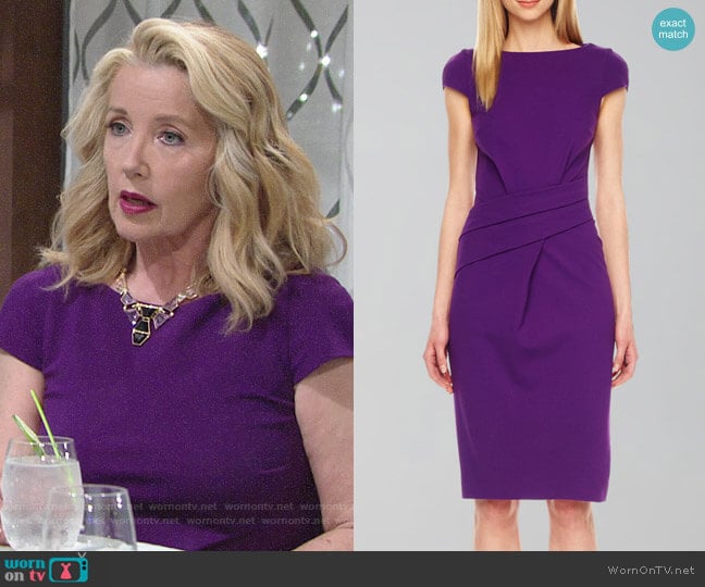 Michael Kors Wrap-Waist Ponte Dress worn by Nikki Reed Newman (Melody Thomas-Scott) on The Young and the Restless