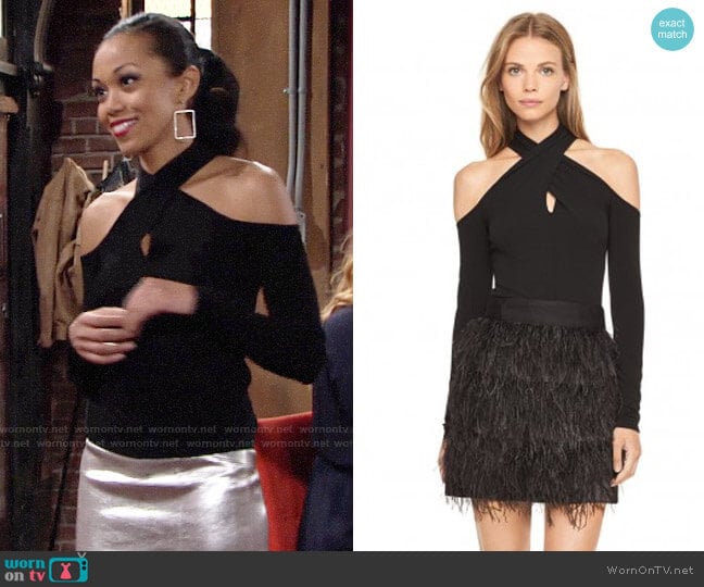 Milly Wrap Keyhole Top worn by Hilary Curtis (Mishael Morgan) on The Young and the Restless