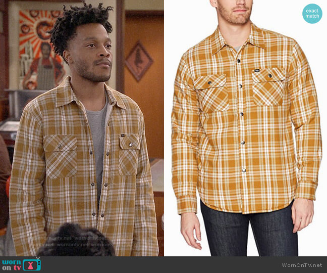 Obey Seattle Shirt in Tapenade worn by Franco Wicks (Jermaine Fowler) on Superior Donuts