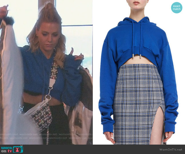 Cropped Cotton Hoodie Sweatshirt by Off-White worn by Dorit Kemsley on The Real Housewives of Beverly Hills