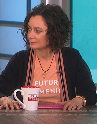 Sara’s orange el futuro es femeninx t-shirt on The Talk