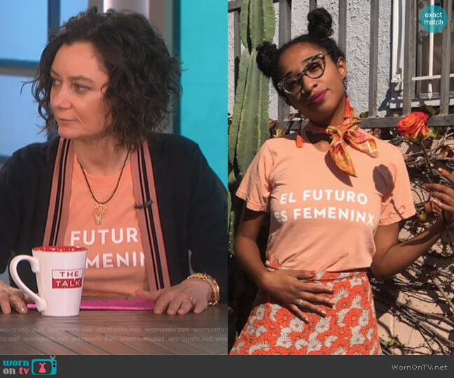 El Futuro Es Femeninx T-Shirt by Otherwild worn by Sara Gilbert  on The Talk