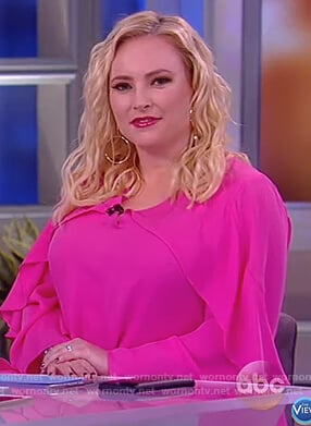 Meghan's pink ruffle sleeve dress on The View