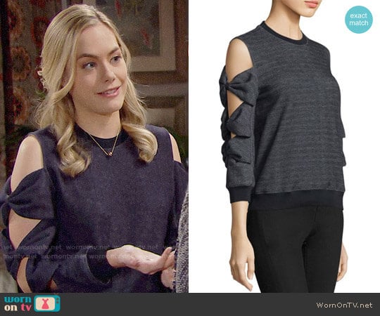 Prose & Poetry Millie Sweatshirt worn by Hope Logan (Annika Noelle) on The Bold and the Beautiful