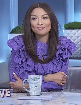 Jeannie's purple ruffle blouse on The Real