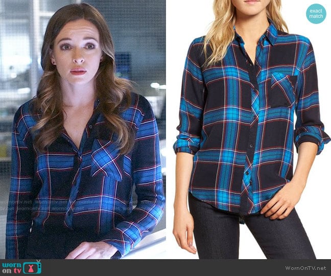 Rails Hunter Shirt in Azure Midnight Ruby worn by Caitlin Snow (Danielle Panabaker) on The Flash