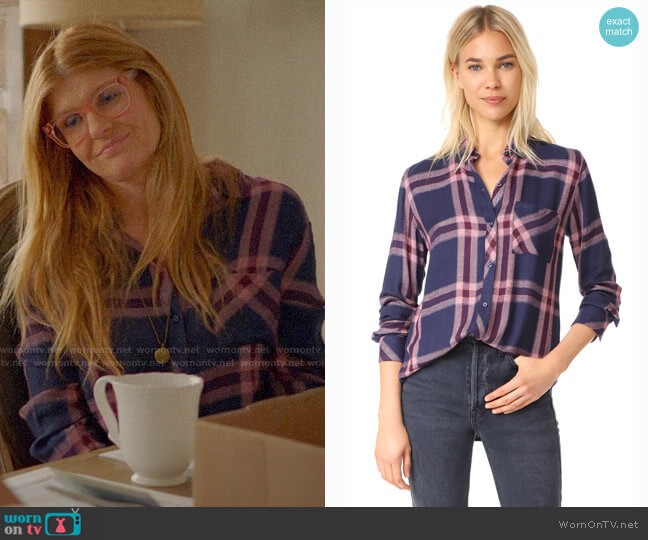 Rails Hunter Shirt in Admiral Cranberry Melange worn by Abby Clark (Connie Britton) on 9-1-1