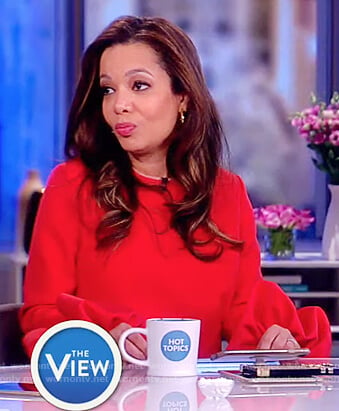 Sunny's red bell sleeve top on The View