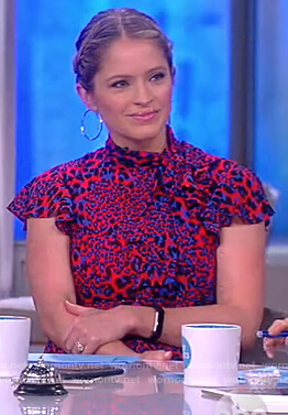 Sara's red leopard print dress on The View
