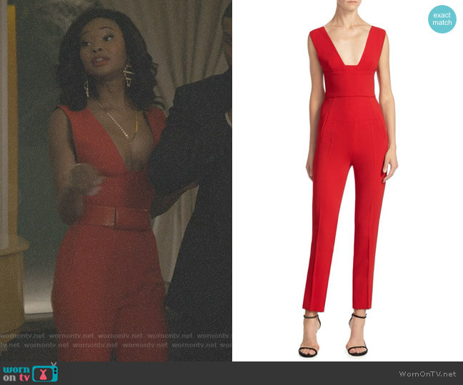 'Lowle' Jumpsuit by Roland Mouret worn by Monica Colby (Wakeema Hollis) on Dynasty