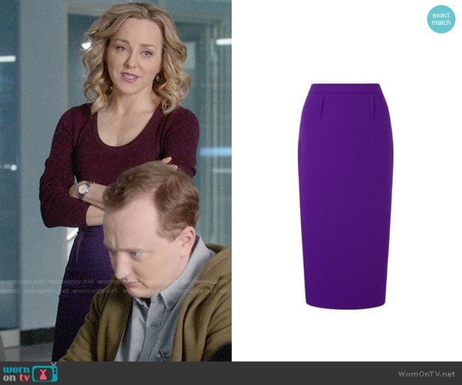 Roland Mouret Arreton Skirt worn by Marissa Morgan (Geneva Carr) on Bull