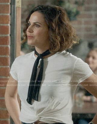 Roni’s white twist front tee on Once Upon a Time
