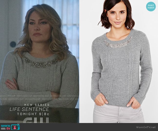 RW&Co Embellished Cashmere Like Sweater worn by Alice Cooper (Mädchen Amick) on Riverdale