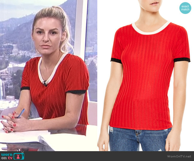 WornOnTV: Morgan’s red short sleeve sweater on E! News Daily Pop ...