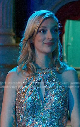 Serena's sequin keyhole gown on UnReal