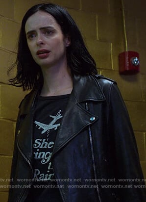 Jessica's black she brings the rain t-shirt on Jessica Jones