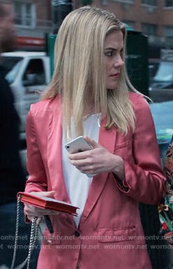 Trish's pink satin blazer on Jessica Jones