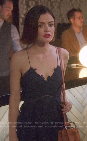 Stella’s navy lace dress on Life Sentence