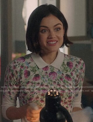 Stella's white floral collared sweater on Life Sentence