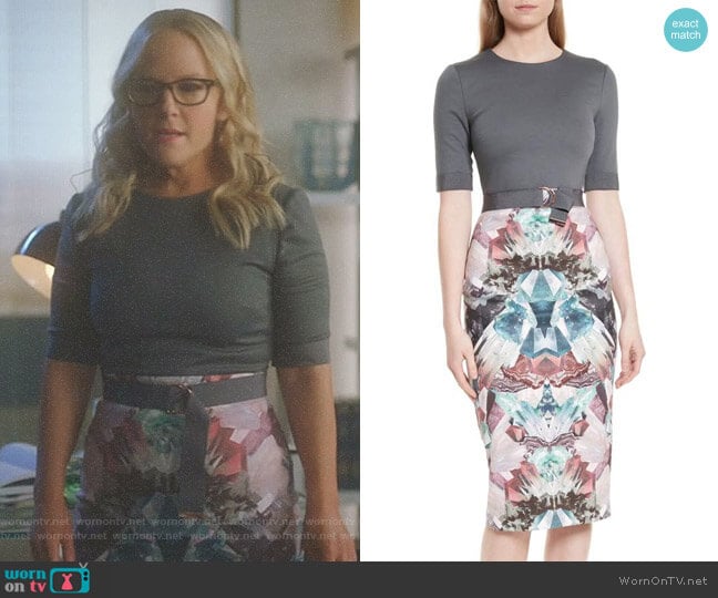 Anaste Mirror Minerals Print Dress by Ted Baker worn by Linda Martin (Rachael Harris) on Lucifer