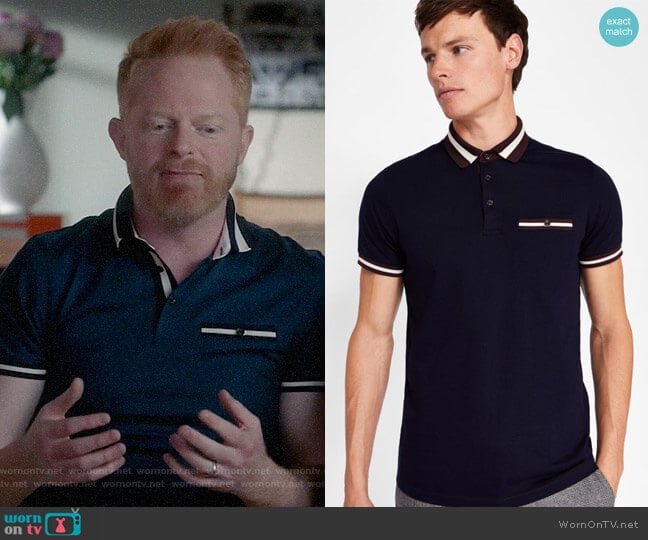 Ted Baker Stripe collar polo shirt worn by Mitchell Pritchett (Jesse Tyler Ferguson) on Modern Family