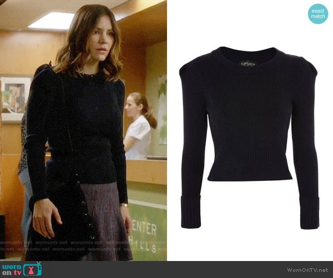 Topshop Puff Sleeve Ribbed Sweater worn by Paige Dineen (Katharine McPhee) on Scorpion