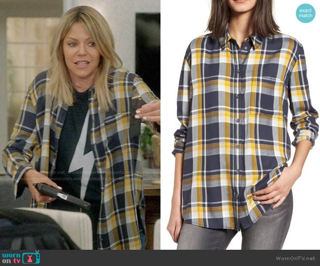 Treasure & Bond Plaid Boyfriend Shirt worn by Mackenzie Murphy (Kaitlin Olson) on The Mick