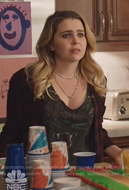 Annie’s black unrivalled panther print top on Good Girls