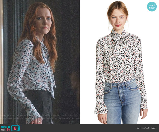 'Gamble' Blouse by Veronica Beard worn by Abby Whelan (Darby Stanchfield) on Scandal