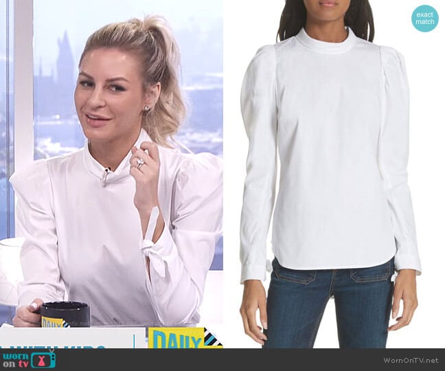 'Isabel' Shirt by Veronica Beard worn by Morgan Stewart on E! News