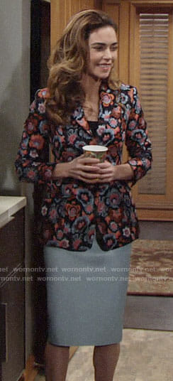 Victoria’s floral blazer on The Young and the Restless