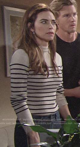 Victoria’s striped sweater on The Young and the Restless