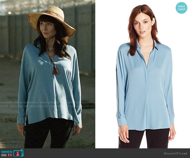 Vince Long Sleeve V-neck Blouse worn by Gail Klostermann (Mary Steenburgen) on Last Man On Earth