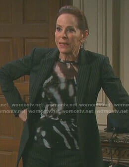 Vivian's black and white patterned top on Days of our Lives