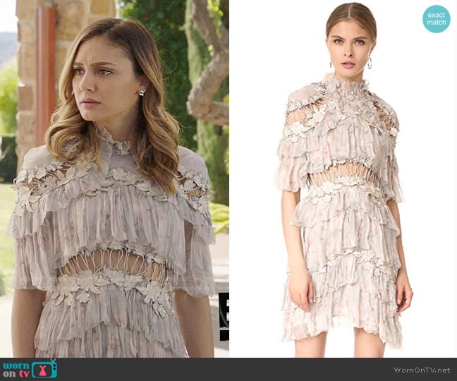 Zimmermann Stranded Tier Mini Dress worn by Megan Morrison (Christine Evangelista) on The Arrangement