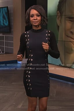 Zuri’s black lace-up dress with grommets on E! News