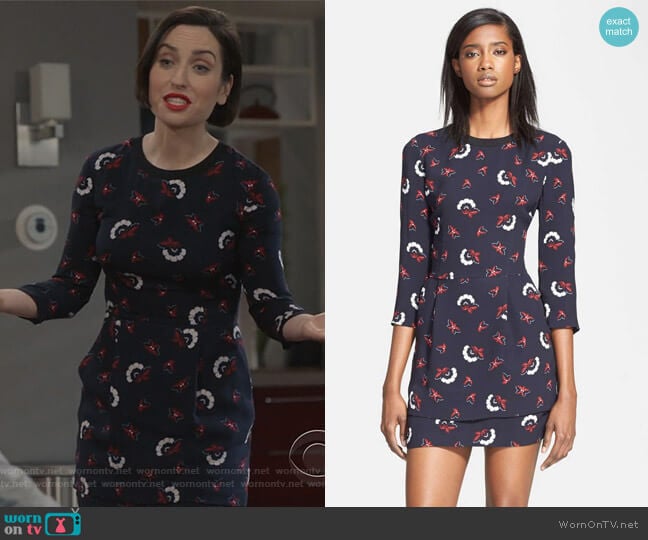 'Tordi' Print Silk Minidress by ALC worn by Jennifer Short (Zoe Lister-Jones) on Life in Pieces