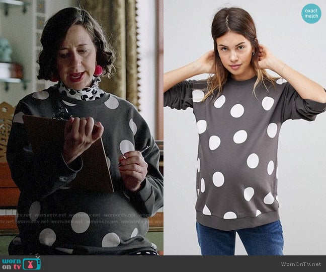 ASOS MATERNITY Paneled Spot Sweat worn by Carol Pilbasian (Kristen Schaal) on Last Man On Earth