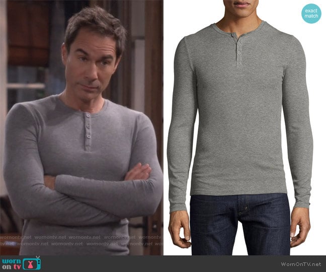 Long Sleeve Rib Henley by Anthony Thomas Melillo worn by Will Truman (Eric McCormack) on Will and Grace