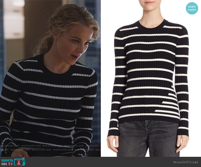 Fitted Rib Sweater by T by Alexander Wang worn by Lizzie Needham (Bojana Novakovic) on Instinct