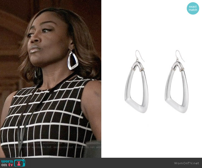 Alexis Bittar Asymmetrical Wire Earring worn by Daisy Grant (Patina Miller) on Madam Secretary