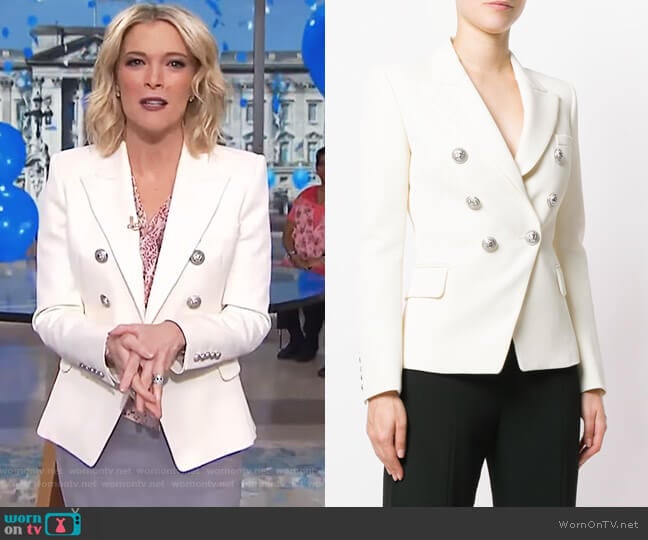 Wool Double-Breasted Blazer by Balmain worn by Megyn Kelly on Today