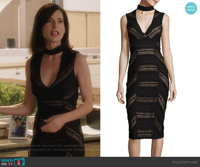 Kora Lace Choker Dress by Cinq a Sept worn by Nina Devon (Perrey Reeves) on Famous in Love