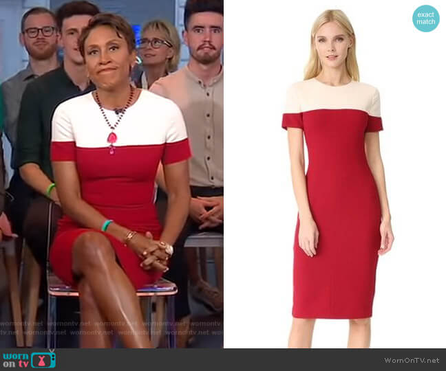 WornOnTV: Robin’s red and white colorblock dress on Good Morning ...