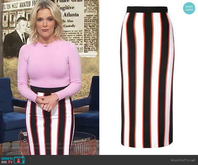 Striped Pencil Skirt by Carolina Herrera worn by Megyn Kelly on Today