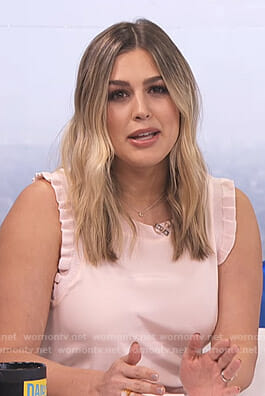 Carissa’s pink ruffle trimmed top on E! News Daily Pop